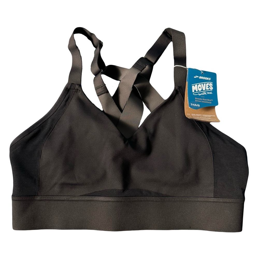 Brooks Drive Interlace Black Sports Bra
